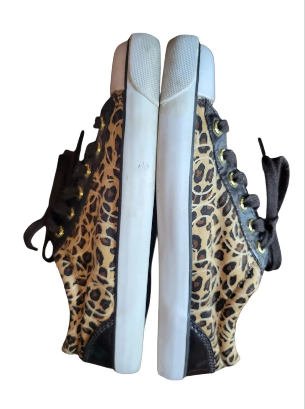 Coach Gema Animal Print Brown Tan White Sneakers Shoes